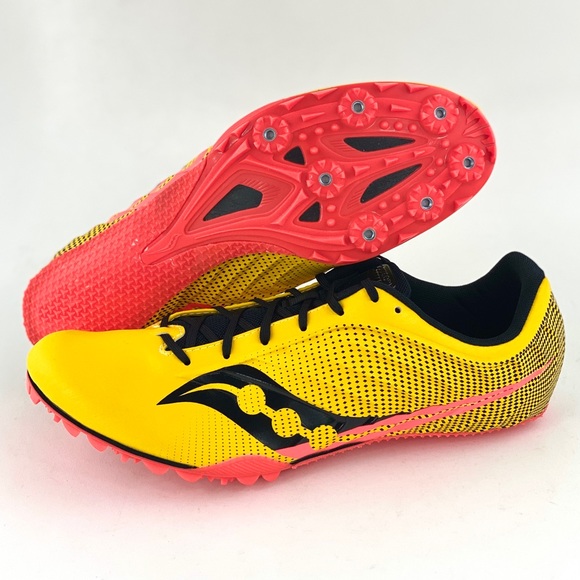 Saucony Spitfire 5 Vizigold Men's Track Spikes Shoes Yellow Black S29055-16 - Picture 2 of 12